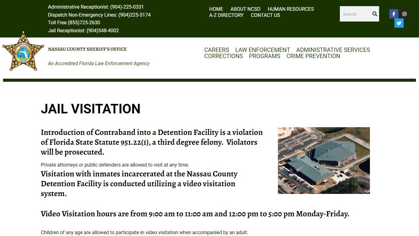 Jail Visitation | Nassau County Sheriff's Office
